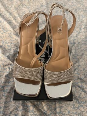Top moda Women's Silver Rhinestone heels
